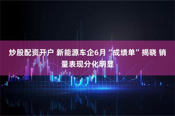 炒股配资开户 新能源车企6月“成绩单”揭晓 销量表现分化明显